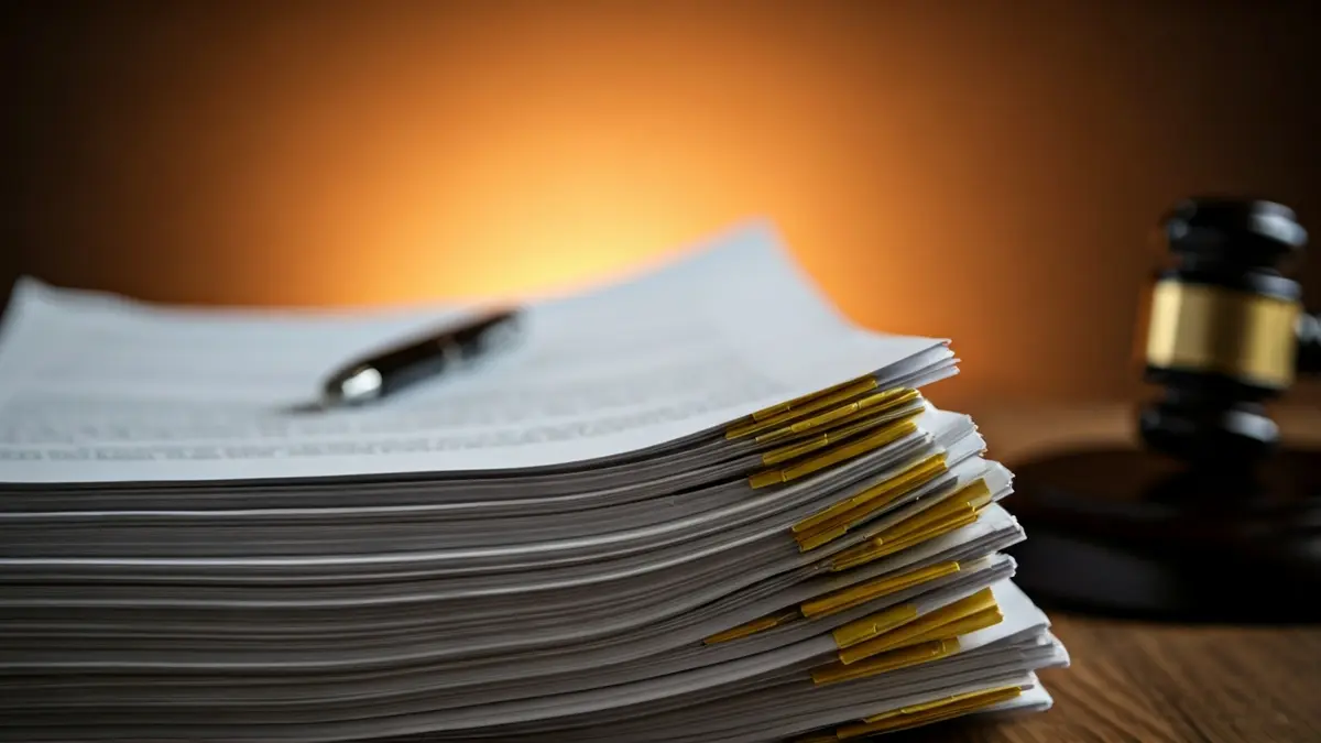 Generic image of legal documents and a judge's gavel, symbolizing legal proceedings and business insolvency.