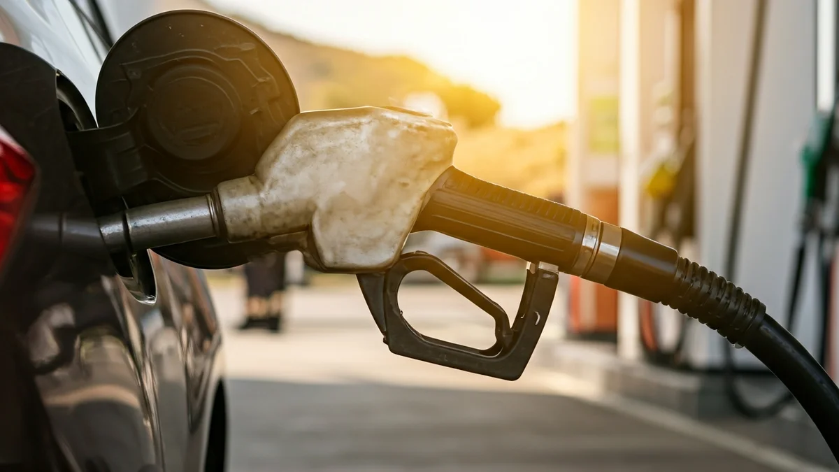 Imagen genérica de una mano llenando el depósito de un coche en una gasolinera.