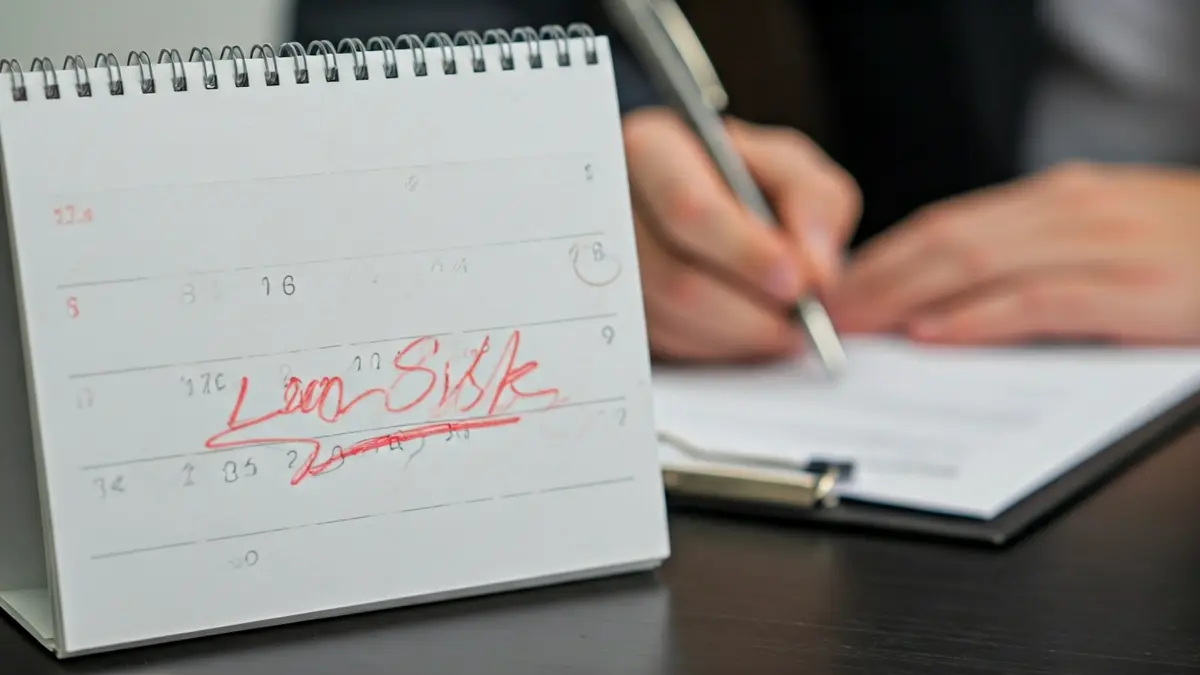 Imagen genérica de un calendario y documentos, simbolizando las bajas laborales.