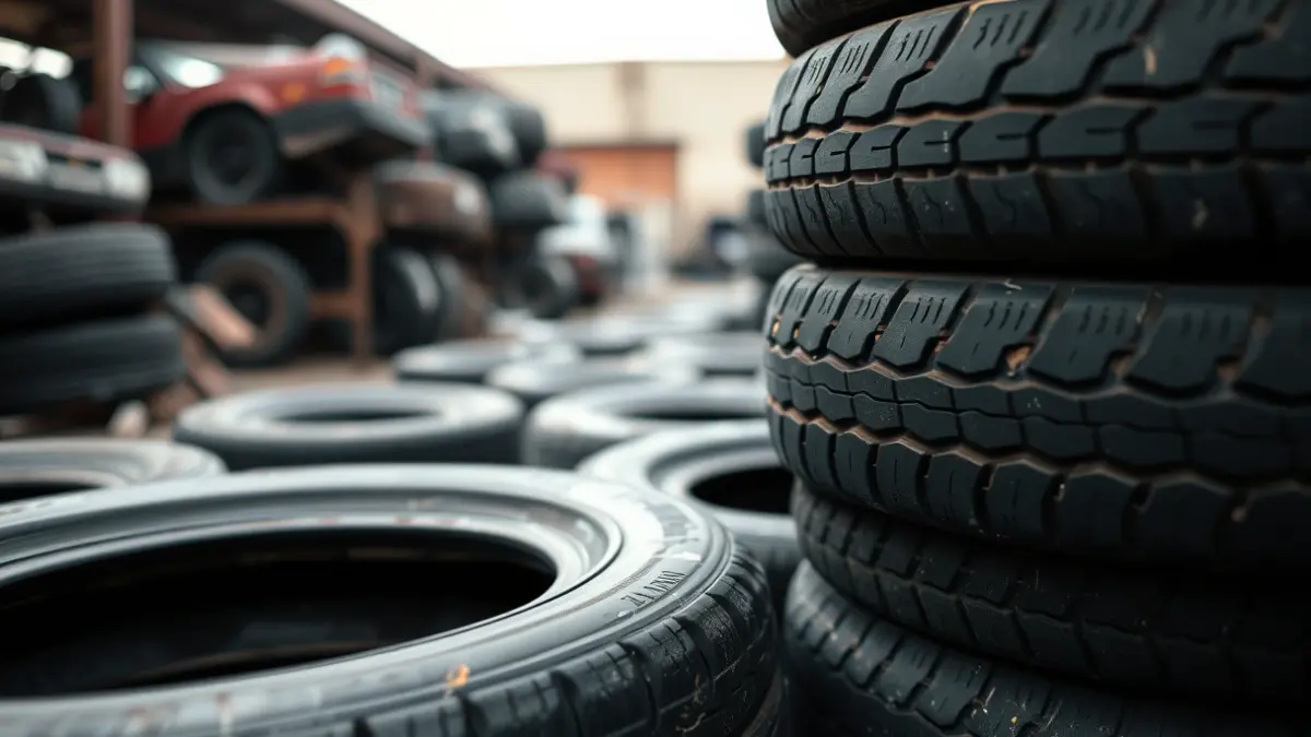 Imagen genérica de neumáticos de vehículos en un depósito municipal.