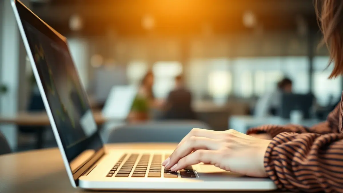 Imagen genérica de manos femeninas trabajando en un portátil, simbolizando el emprendimiento.