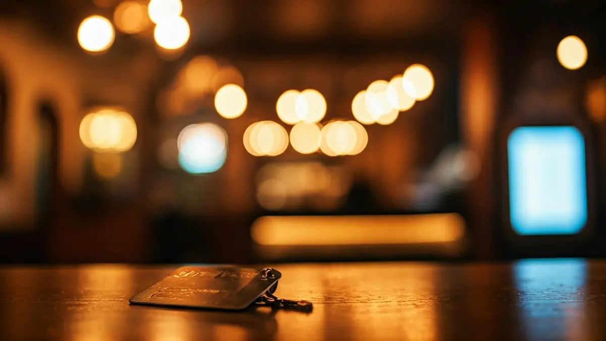 Generic image of a hotel key card, symbolizing hotel occupancy.