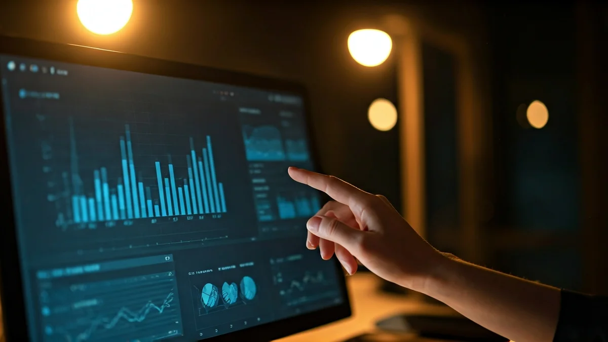 Generic image of a computer screen with data analytics graphs, representing digital marketing.