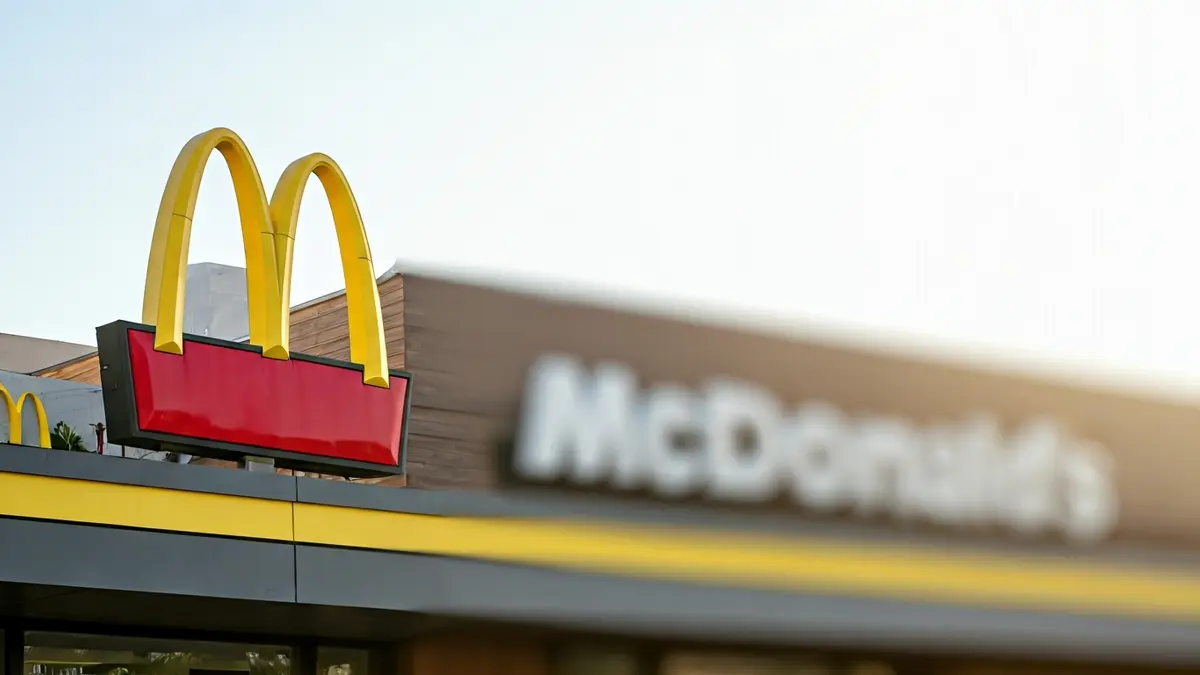 Fachada de un restaurante McDonald's con sus arcos dorados bajo el sol andaluz.