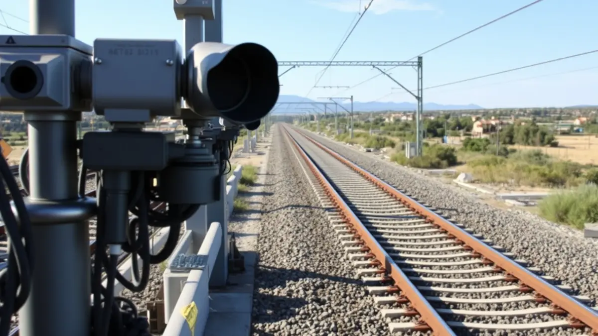 Generic image of modern train tracks with advanced signaling systems.