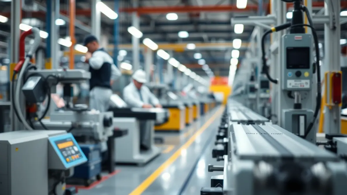 Imagen genérica de una fábrica con maquinaria automatizada, simbolizando la transformación operativa.