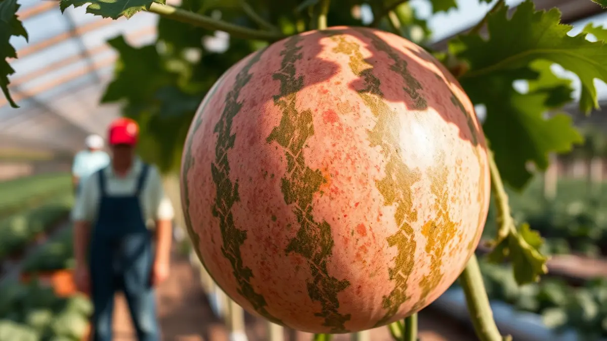 Imagen genérica de una sandía en un cultivo, representando la agricultura local.