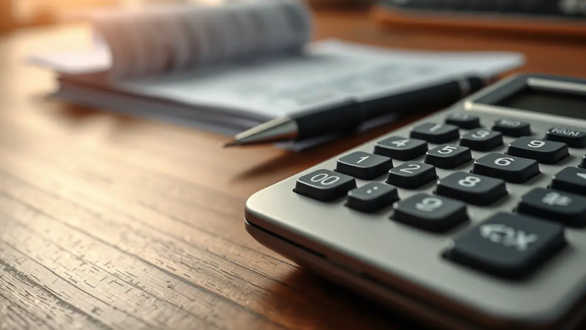 Imagen genérica de una calculadora sobre un escritorio, simbolizando cálculos fiscales.
