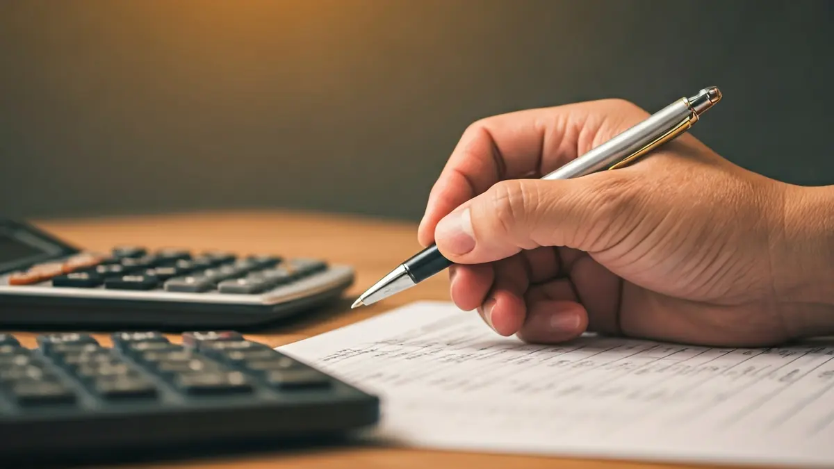 Imagen genérica de una persona rellenando una declaración de impuestos.