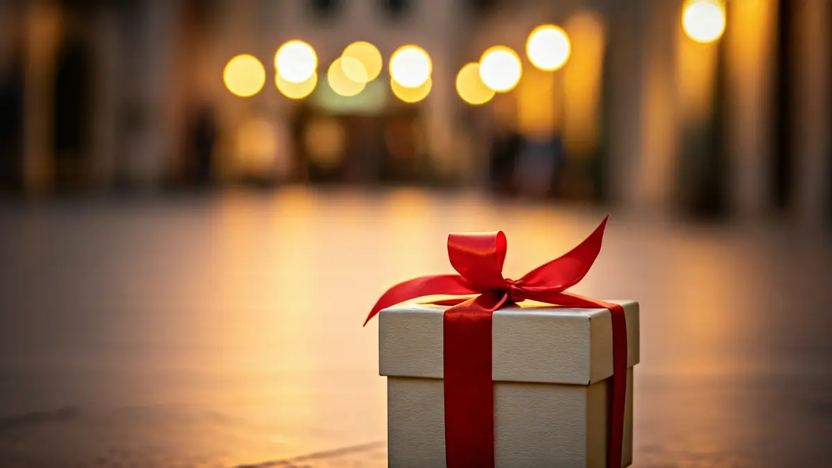 Generic image of a gift box with a ribbon, symbolizing shopping and prizes.