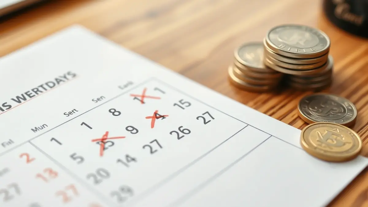 Imagen genérica de días de baja laboral y dinero, simbolizando el impacto económico del absentismo.