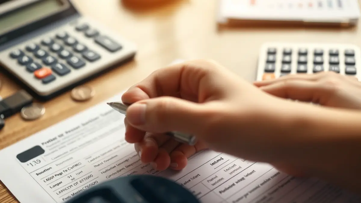 Imagen genérica de una mano rellenando un formulario de impuestos.
