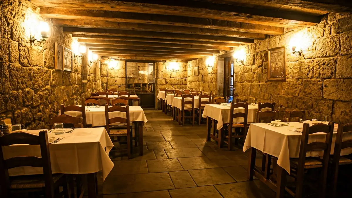 Imagen del interior de un restaurante tradicional gallego.