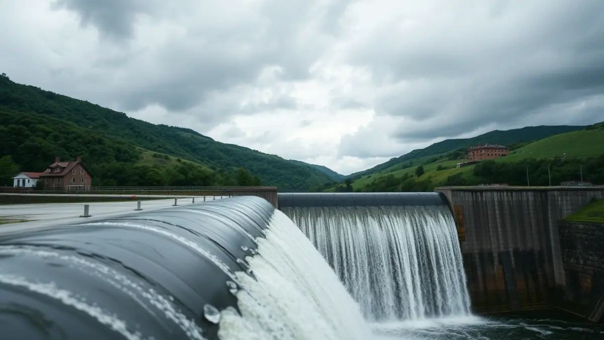 Imagen de una presa hidroeléctrica en Galicia.