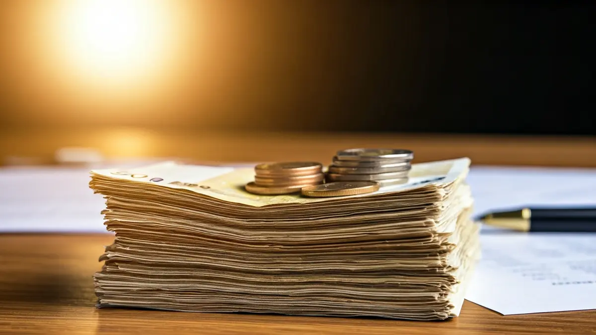 Imagen genérica de dinero y documentos, simbolizando la recuperación económica y trámites legales.