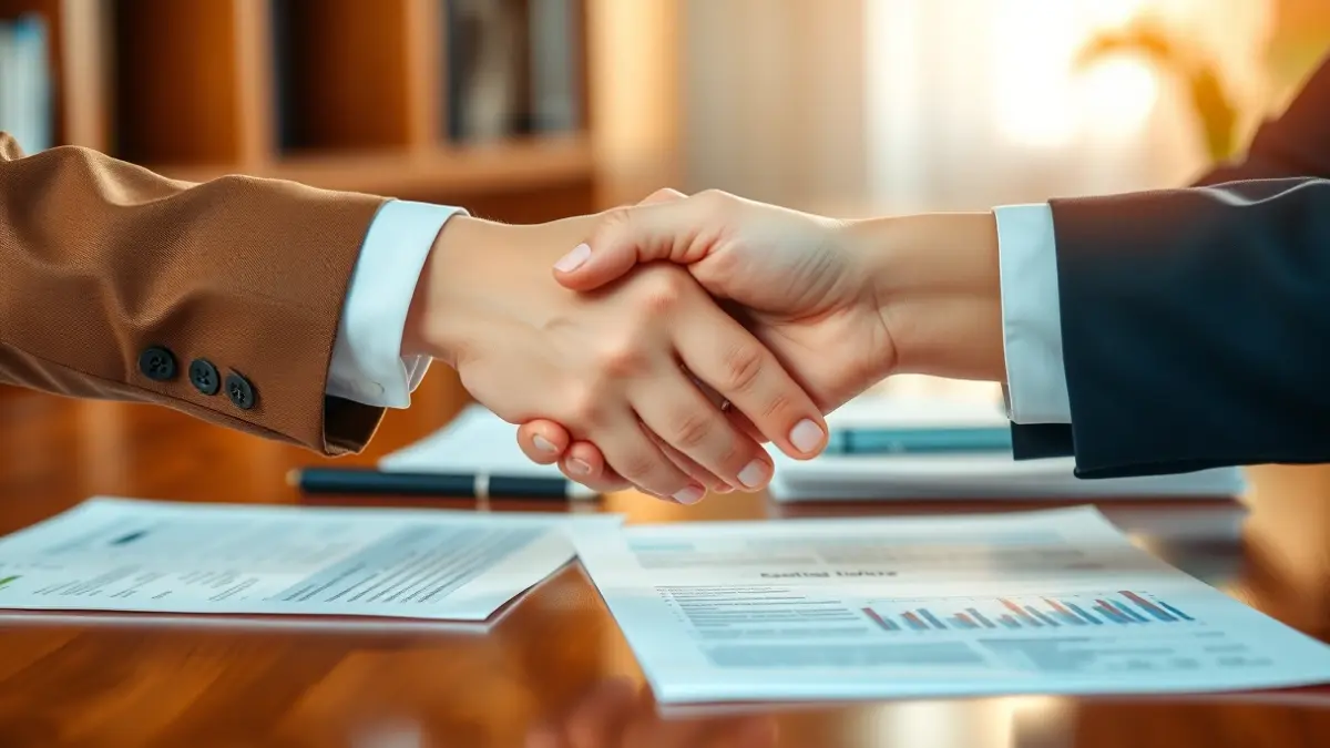 Generic image of two hands shaking in an international business context.