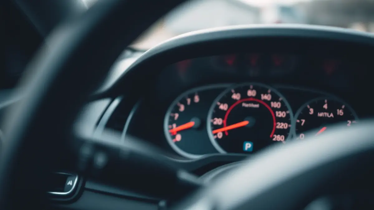 Imaxe xenérica do interior dun coche, con énfase no cadro de mandos.