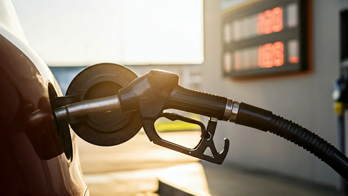 Generic image of a fuel pump nozzle in a car.