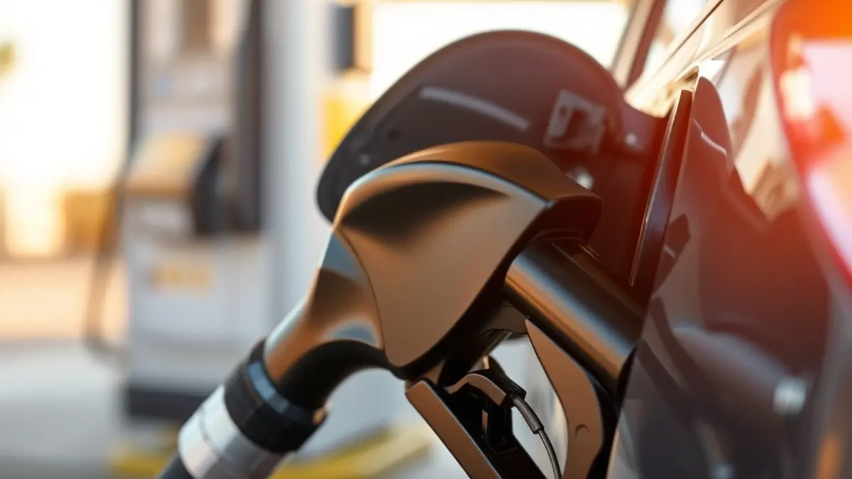 Generic image of a fuel pump nozzle in a car.