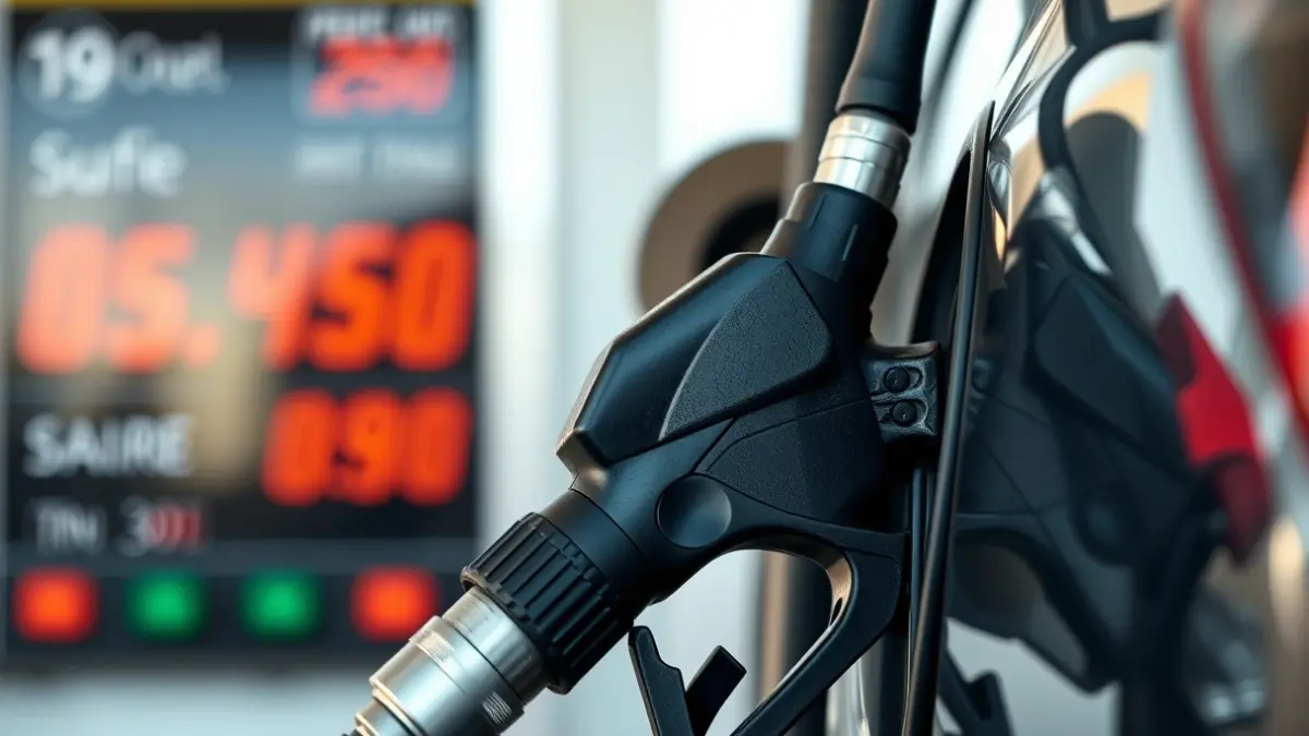 Generic image of a fuel pump nozzle at a gas station.