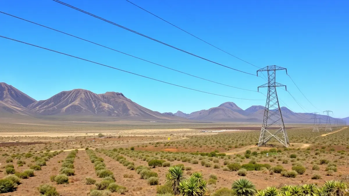 Imagen de líneas de alta tensión en un paisaje rural de Gran Canaria.