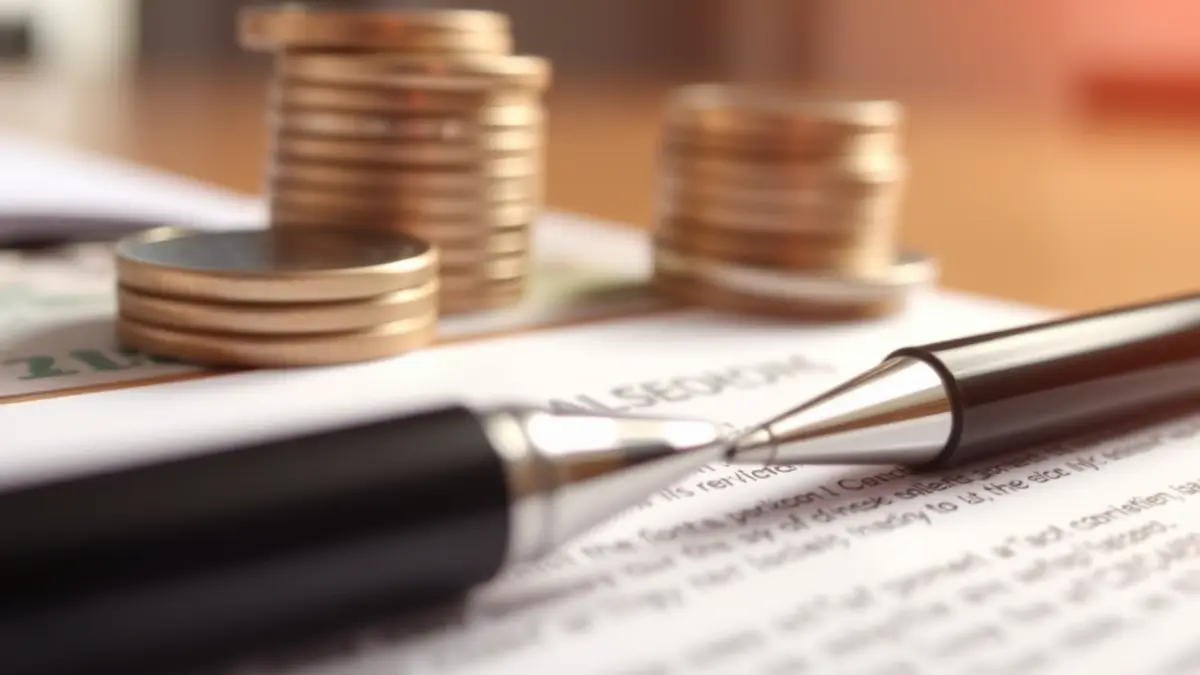 Generic image of a legal document and money, symbolizing a financial dispute and negotiation.