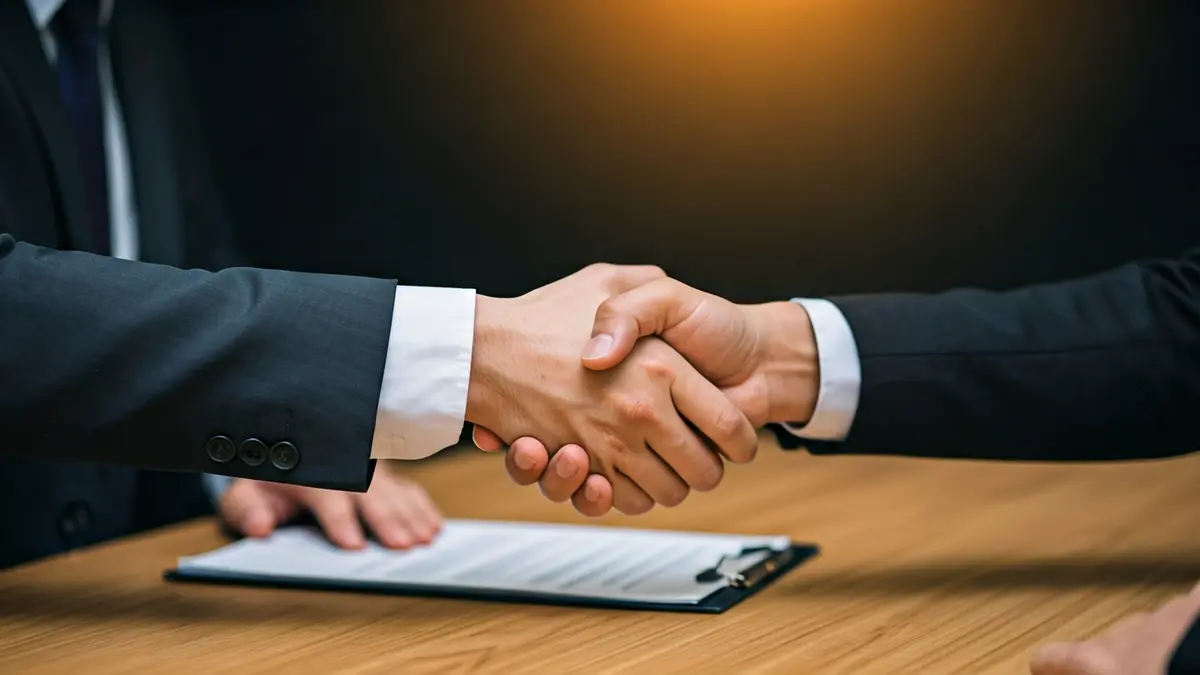 Imagen genérica de un acuerdo de colaboración entre dos entidades.