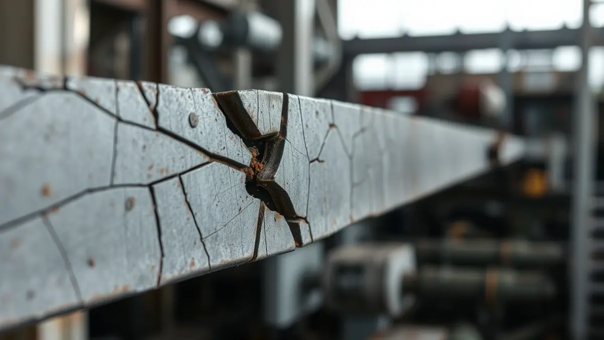 Imagen genérica de un metal fracturado, simbolizando fallos en ingeniería.