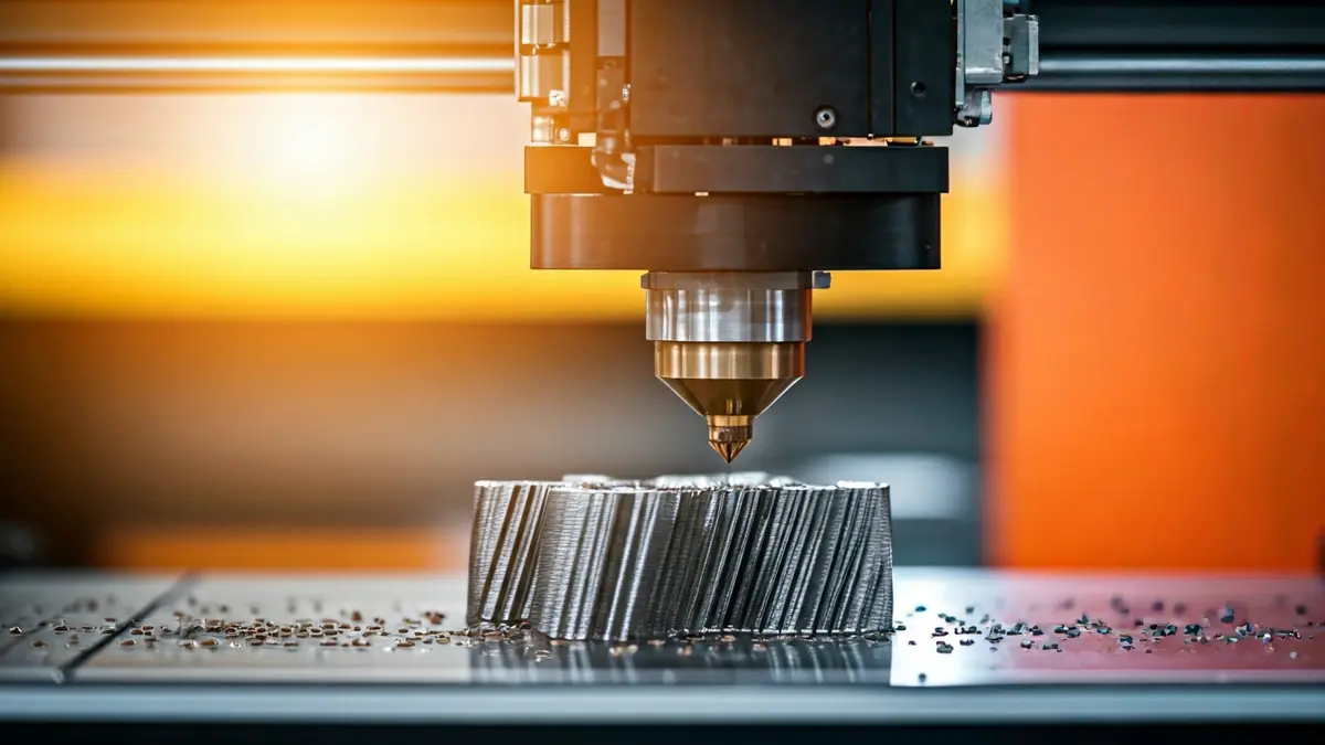 Generic image of a metal 3D printer in operation, creating industrial components.