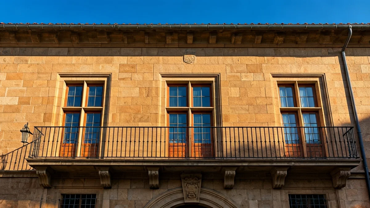 Facade of Sopela town hall, under sunlight.