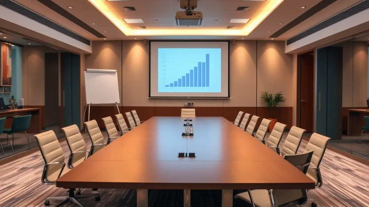 Generic image of a meeting or conference room, symbolizing business collaboration.