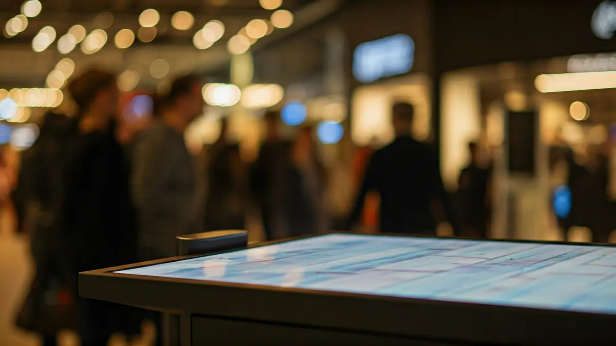 Imagen genérica de una pantalla interactiva moderna en un entorno comercial.