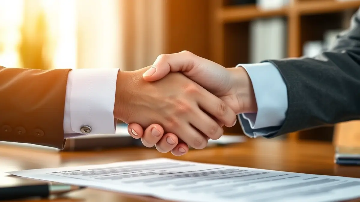 Imagen genérica de manos estrechándose en un acuerdo laboral.
