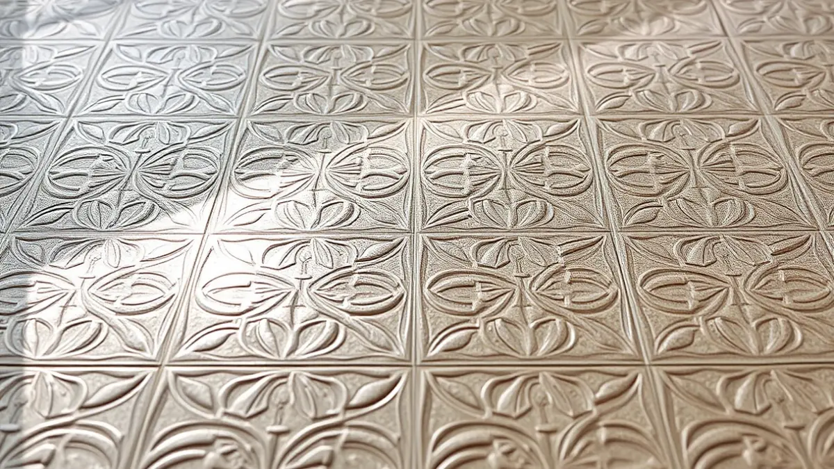 Imagen genérica de una baldosa cerámica de gran formato con un diseño moderno, reflejando luces suaves, simbolizando la innovación en el sector cerámico.