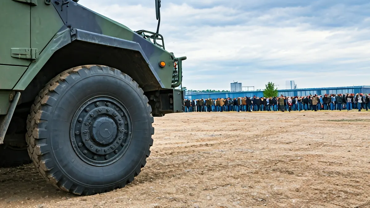 Imagen de un vehículo táctico militar, simbolizando la industria de defensa.