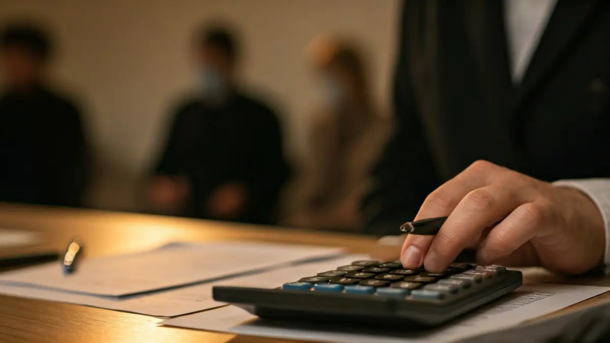 Generic image of municipal budget management, showing a calculator and financial documents.