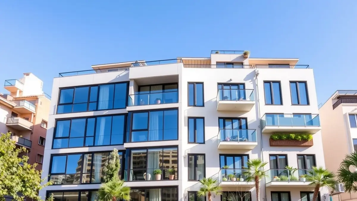 Imagen genérica de una residencia de estudiantes moderna en una ciudad mediterránea.