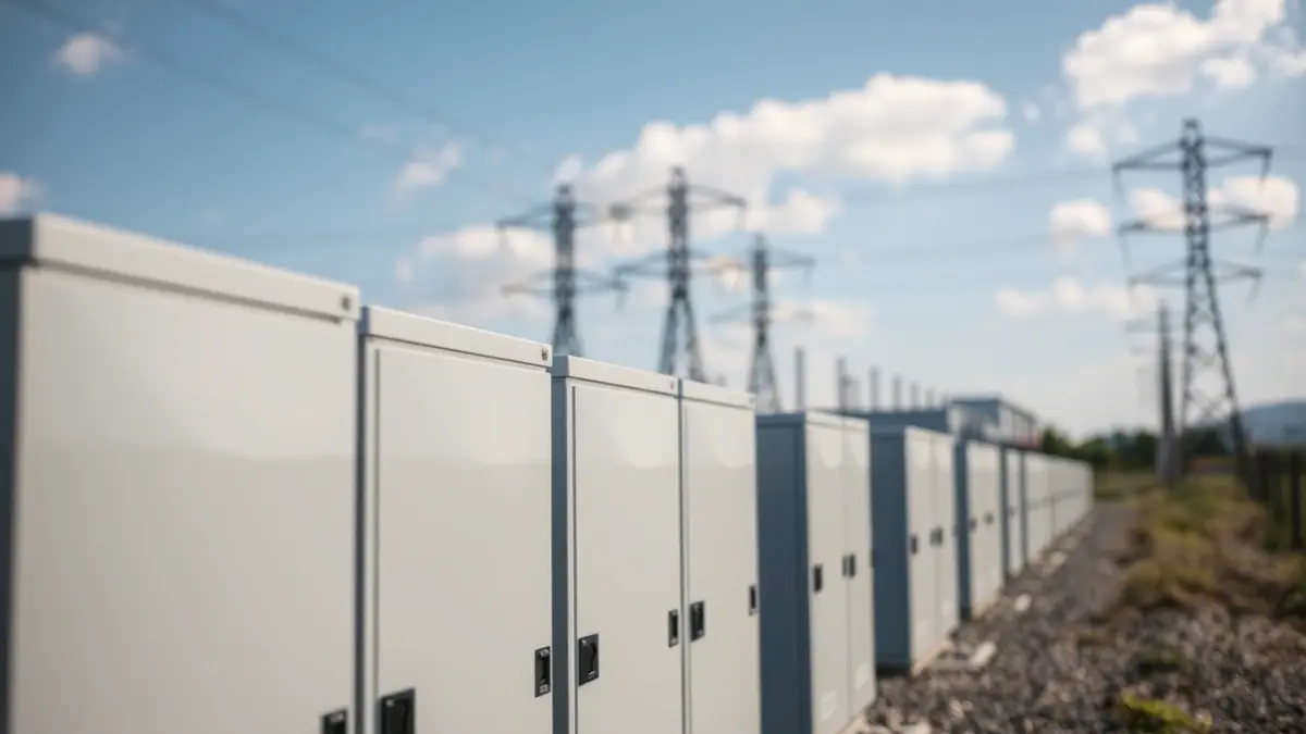 Imaxe xenérica de sistemas de almacenamento de enerxía con baterías.