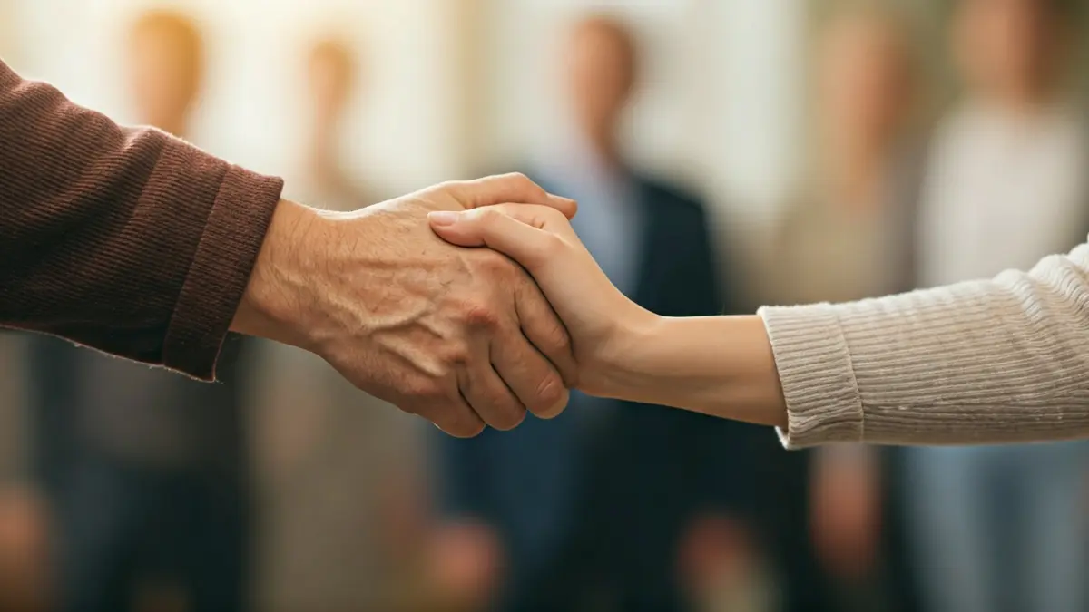 Imagen genérica de manos entrelazadas, simbolizando cuidado y apoyo.