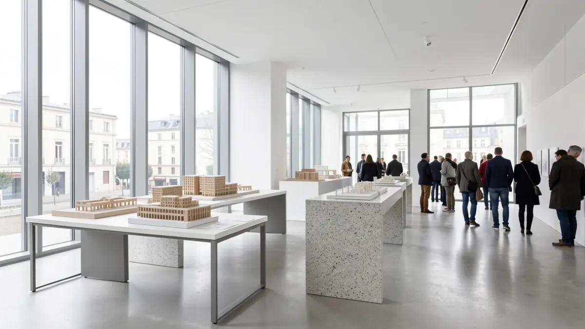 Imagen genérica de un interior de estudio de arquitectura moderno con luz natural y maquetas.