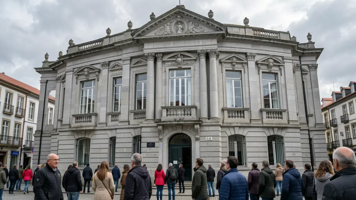 Imagen genérica de un edificio institucional de granito en Galicia.