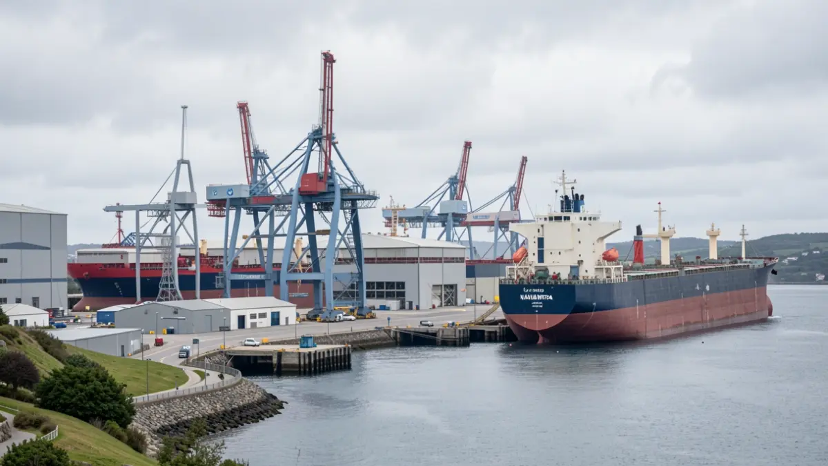 Imagen genérica de la ría de Ferrol con Navantia y grúas.