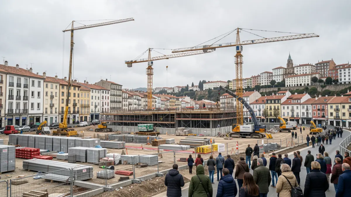 Imagen genérica de obra en construcción en la ciudad de Pontevedra.