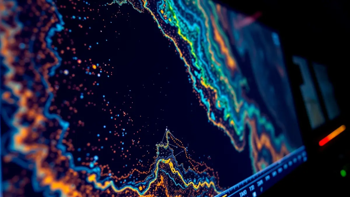Imagen genérica de una pantalla de sonar mostrando mapas batimétricos del fondo marino.