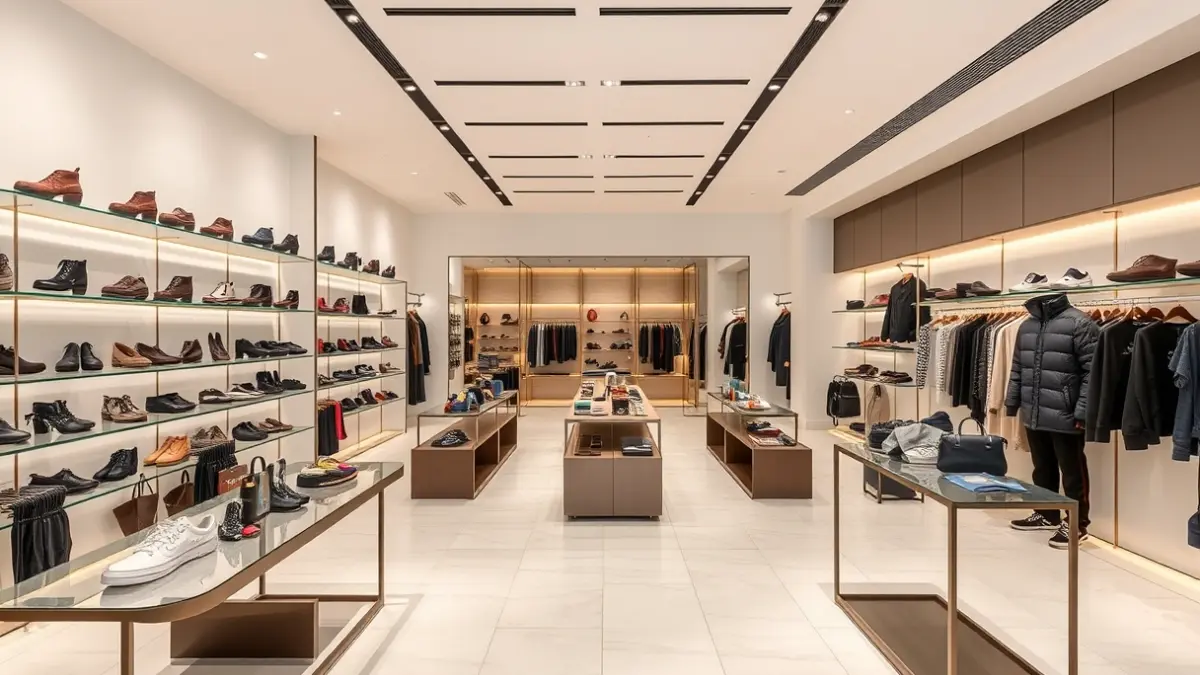 Imagen genérica del interior de una tienda de calzado moderna con diseño minimalista y espacios abiertos.