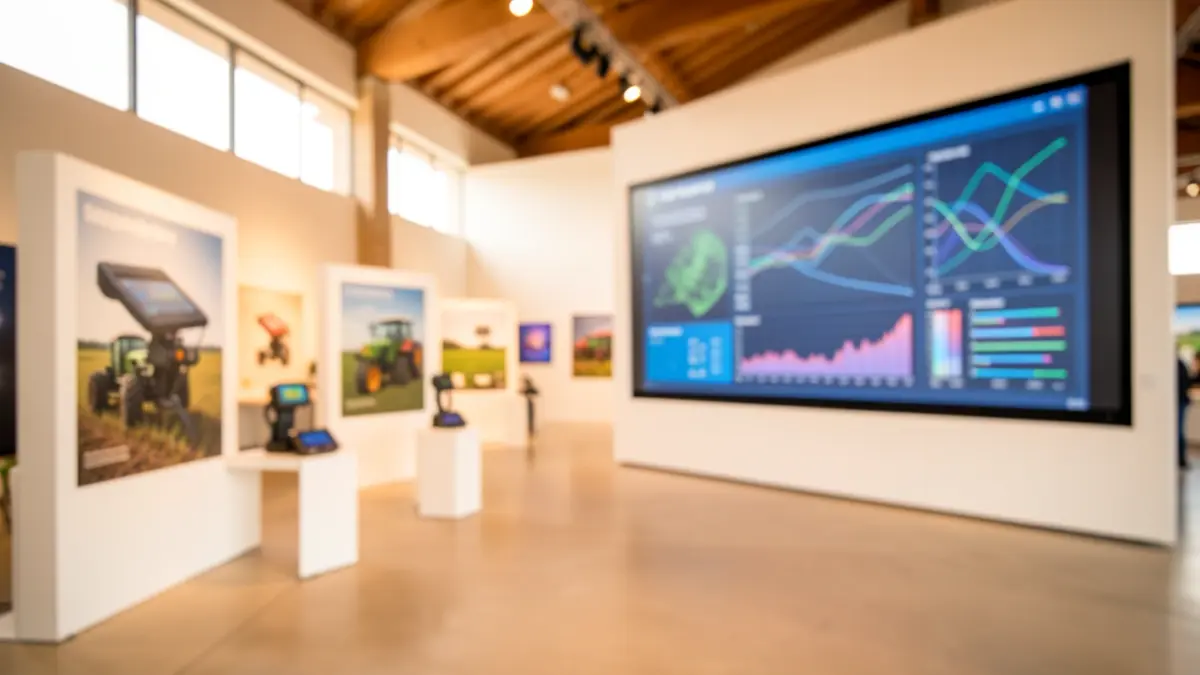 Imagen genérica de una sala de exposiciones de tecnología agrícola en Andalucía.