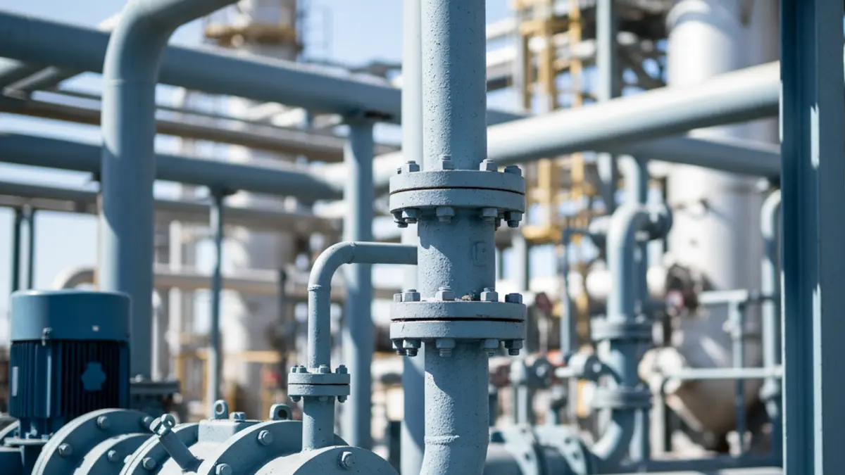 Image of industrial machinery with anti-corrosion treatments in a chemical plant in Huelva.