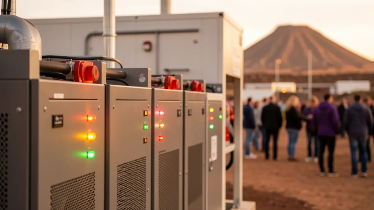 Imagen de un sistema de almacenamiento de energía en baterías.