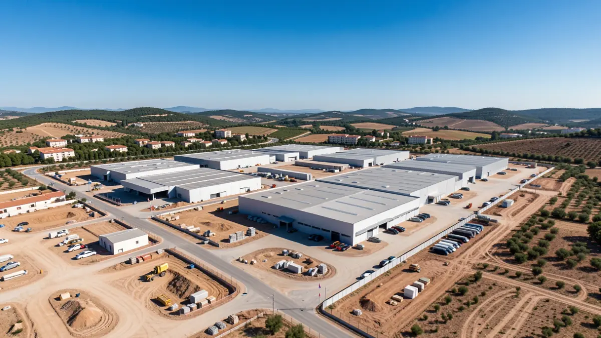 Imagen genérica de un polígono industrial en construcción en Lleida.