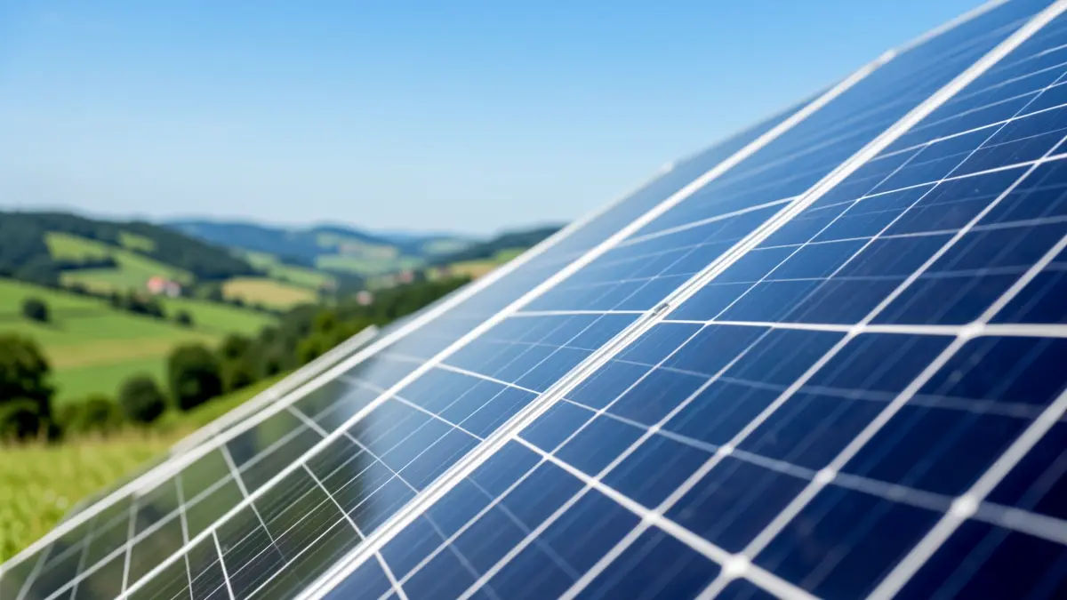 Imagen genérica de paneles solares, representando un proyecto de energía renovable.